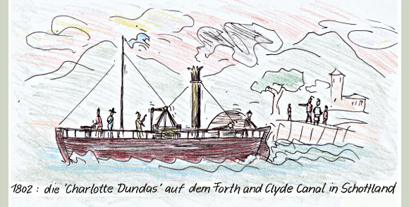 1802: Dampfschiff 'Charlotte Dundas'